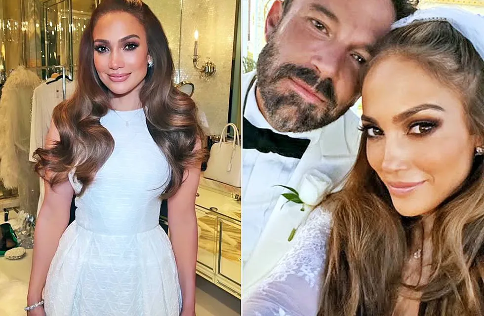 Jennifer Lopez se casó con Ben Affleck y usó dos vestidos para la boda