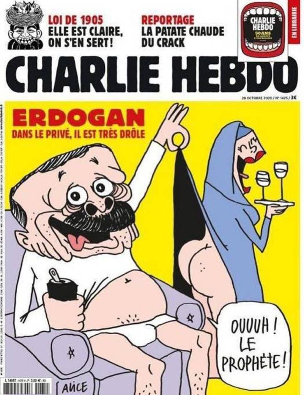 La tapa de la revista Charlie Hebdo despertó indignación en la política turca.