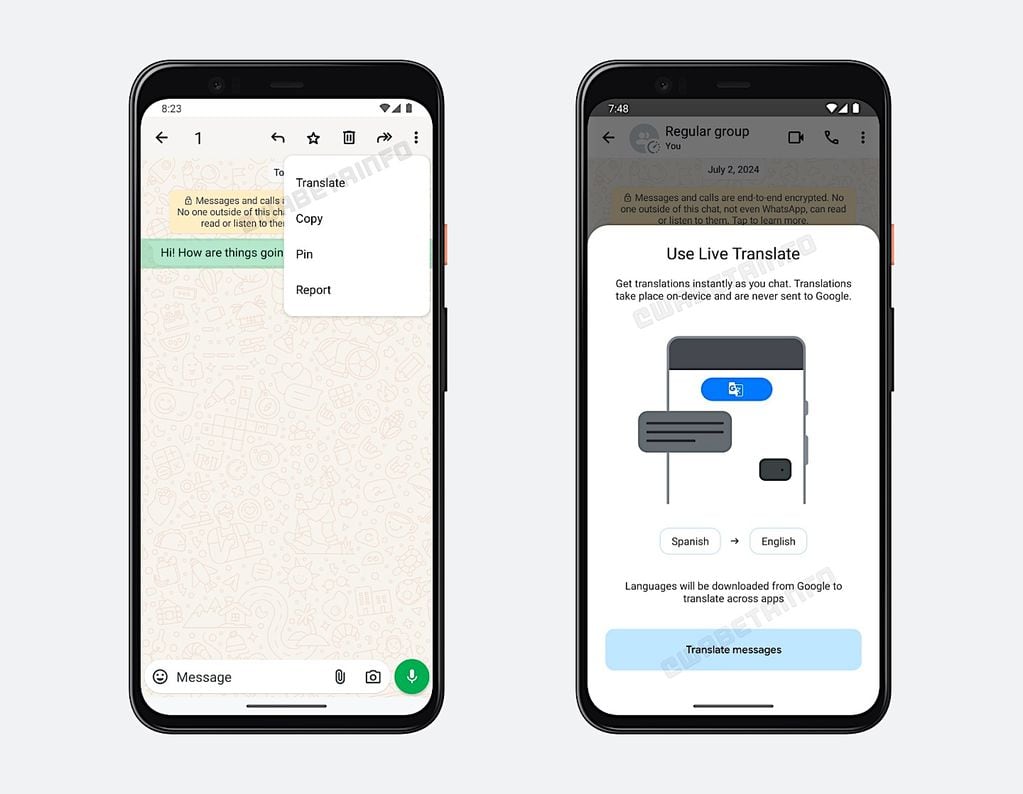 WhatsApp lanza la opción de transcripción  y traducción de mensajes de voz a texto. Foto: WABetaInfo