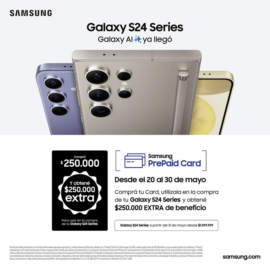 Samsung lanza sus teléfonos Galaxy S24 en Argentina y ya tienen precio: cómo obtener un descuento de $ 250.000