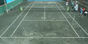 Tormenta eléctrica en partido de tenis