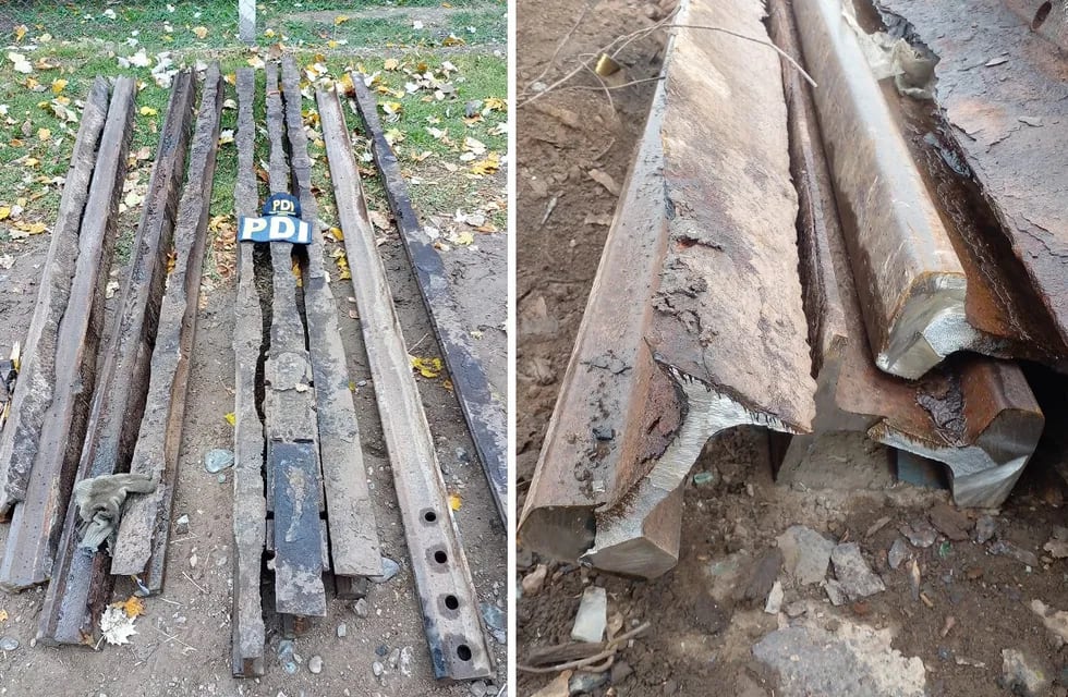 Secuestraron casi 20 toneladas de hierro que habían sido robadas de las vías en Guaymallén. | Foto: Ministerio de Seguridad y Justicia