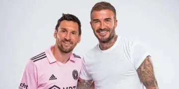 Lio Messi junto a David Beckham