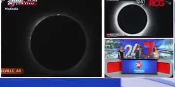Insólito desliz: un noticiero mostraba el eclipse solar y un video inapropiado se coló entre las imágenes