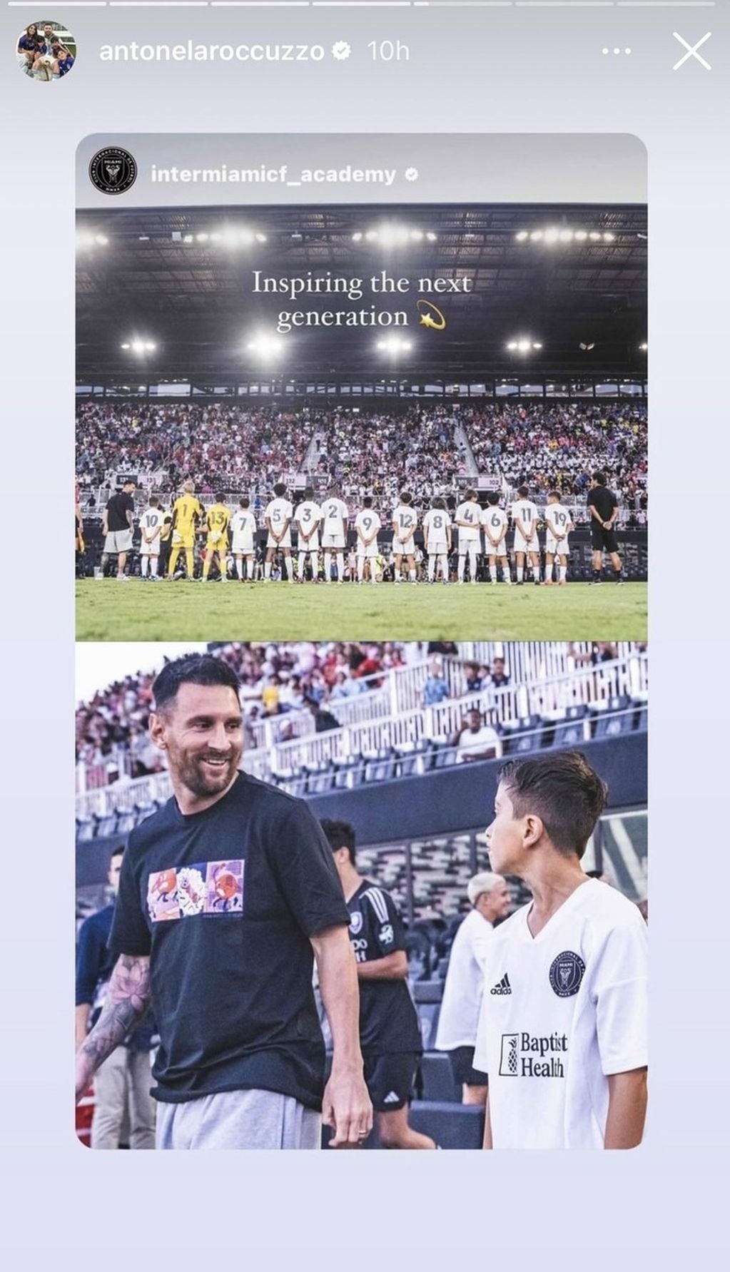 Los tiernos posteos de Antonela Roccuzzo tras el debut de Thiago Messi en la Youth International Cup. / Gentileza.