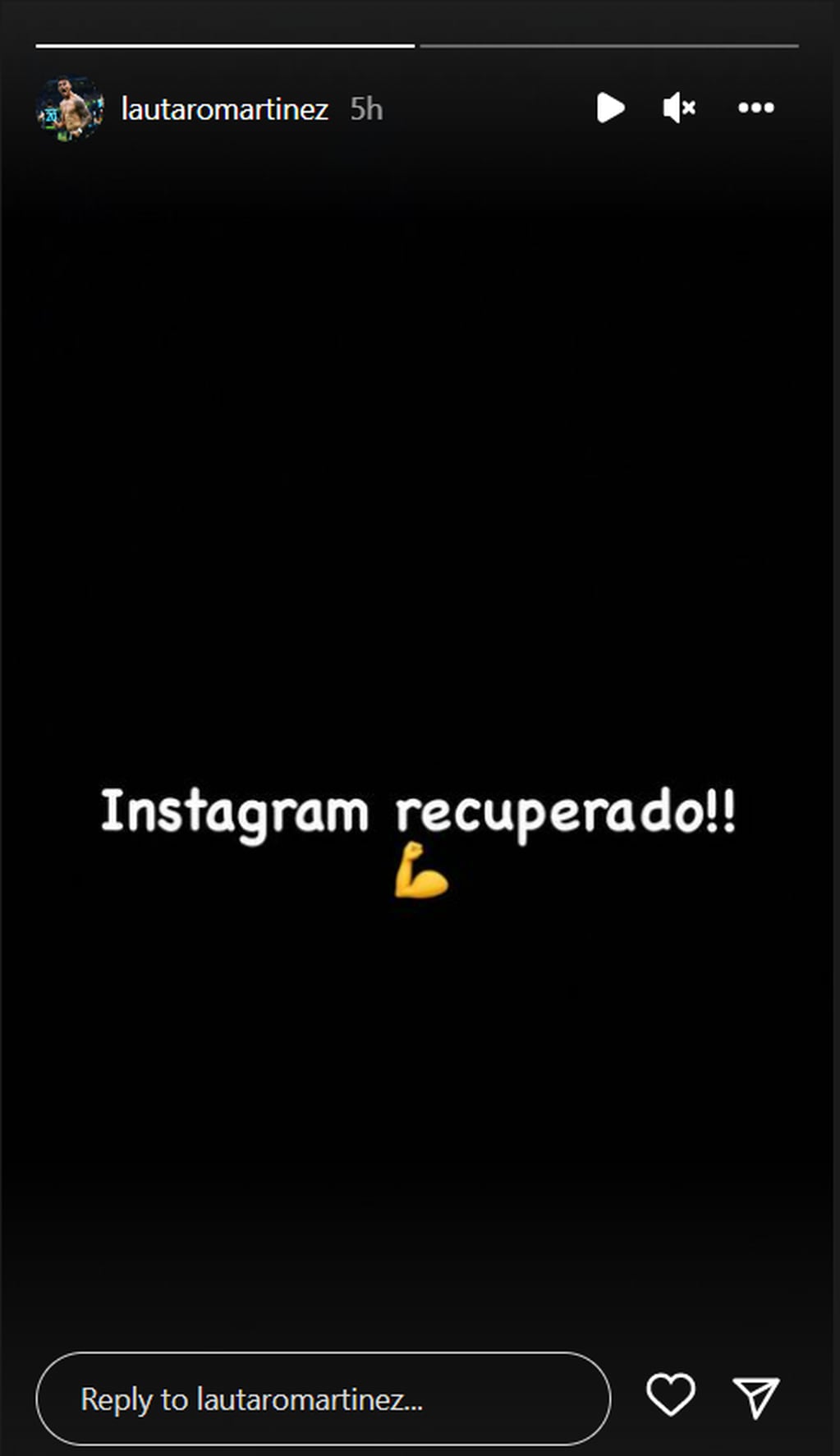 Lautaro Martínez recuperó su cuenta de Instagram