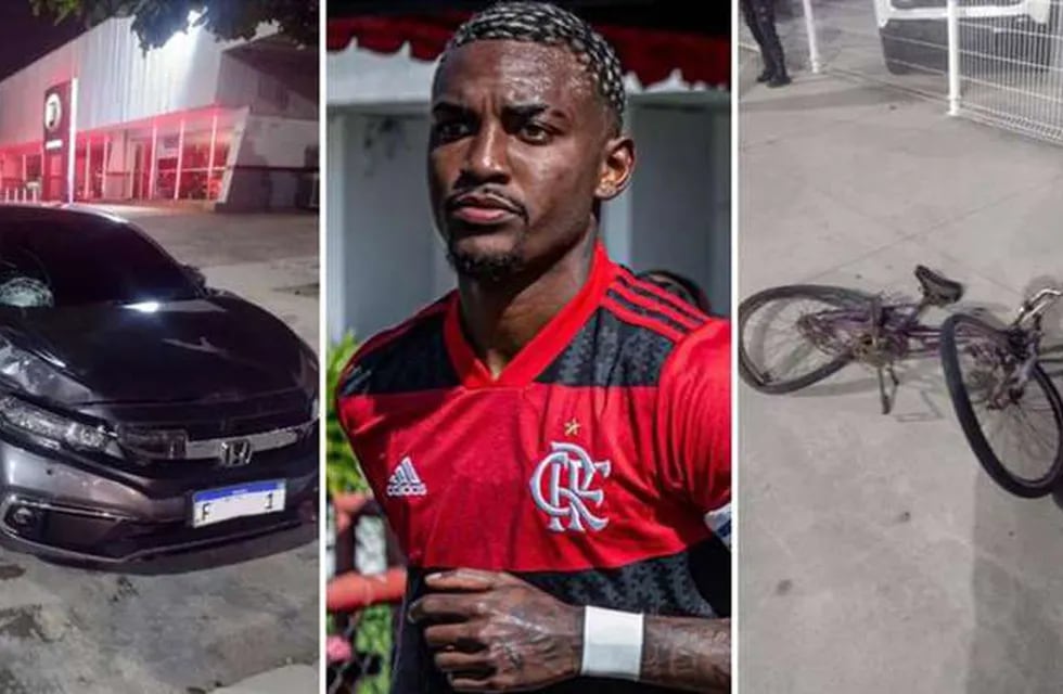 Imágenes del accidente y Ramos Lima, el jugador del Flamengo acusado. / Gentileza