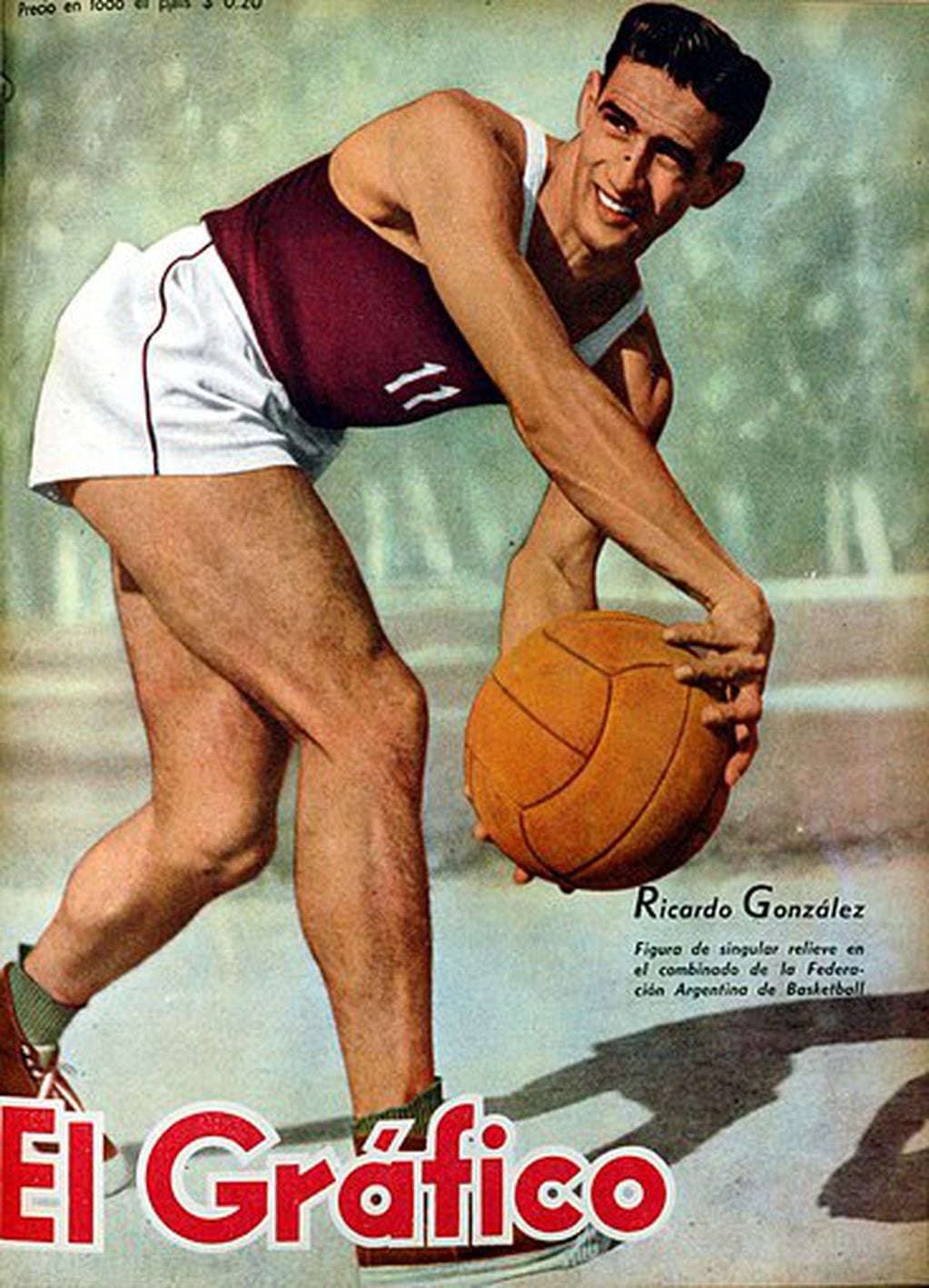Ricardo en 1950, tapa de El Gráfico. Figura y líder. / Gentileza.