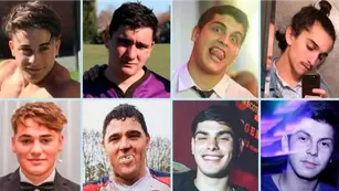 Los 8 rugbiers que serán juzgados por el crimen de Fernando Báez Sosa. (El Litoral)