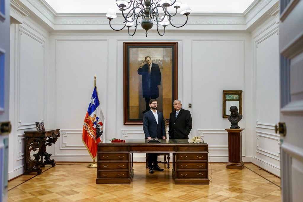 Gabriel Boric y López Obrador. Foto: Gabriel Boric - Twitter.