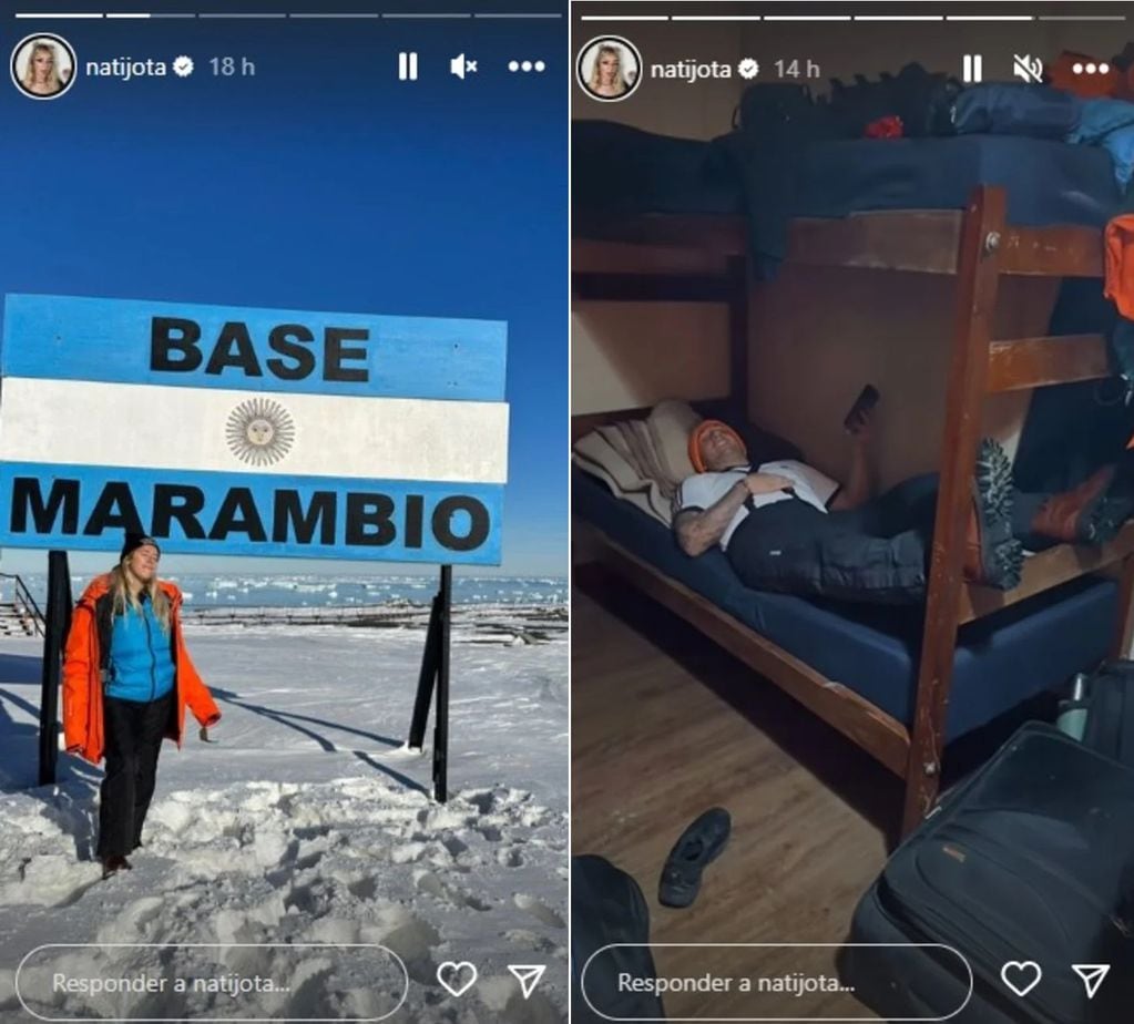 Nati Jota y Momo viajaron con Télam a la Antártida y hay polémica (Captura)