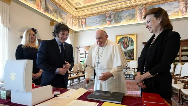 Vaticano. El presidente Javier Milei se reunió con el papa Francisco. (Vatican Media via AP, HO)