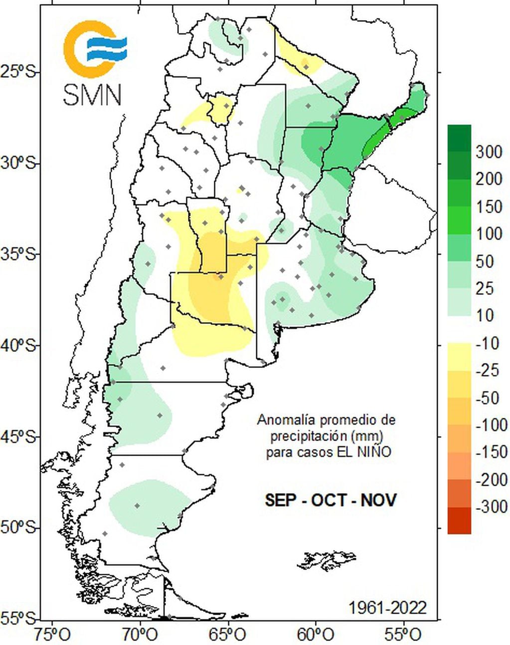 Llegó El Niño: pronóstico de precipitaciones entre septiembre y noviembre de 2023 (SMN)