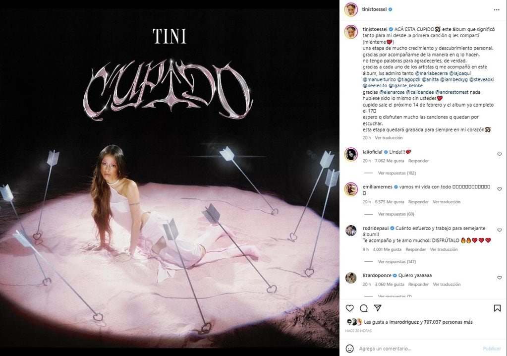 Tini Stoessel presentó su álbum Cupido.