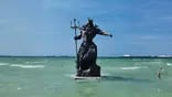 Estatua de Poseidón en Yucatán, México