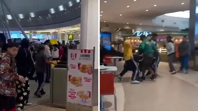 Batalla campal entre adolescentes en un shopping
