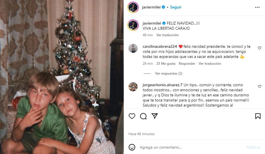 Javier Milei le deseó Feliz Navidad a los argentinos. Foto: captura. 