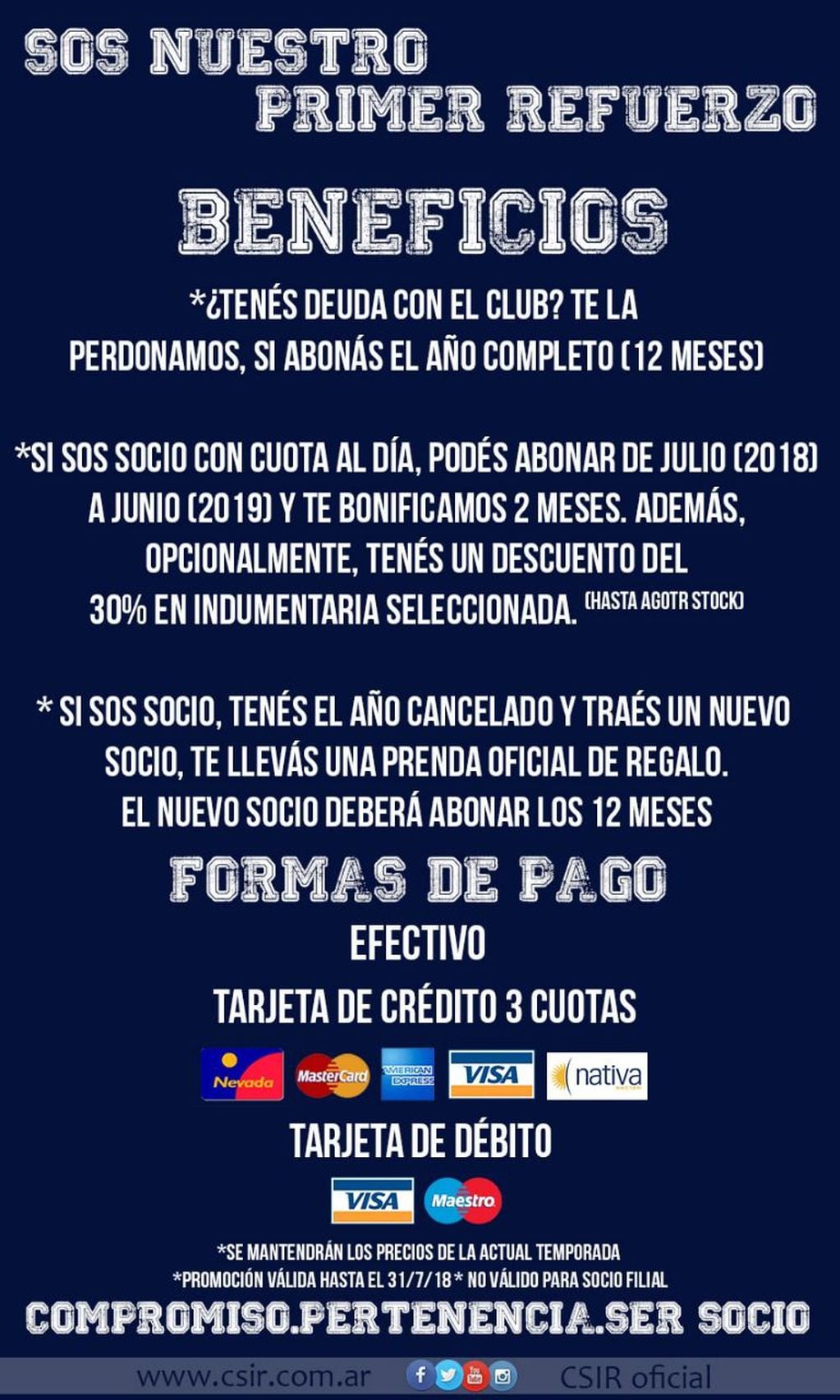 La nueva campaña de socios de Independiente Rivadavia - Argentina F.C.