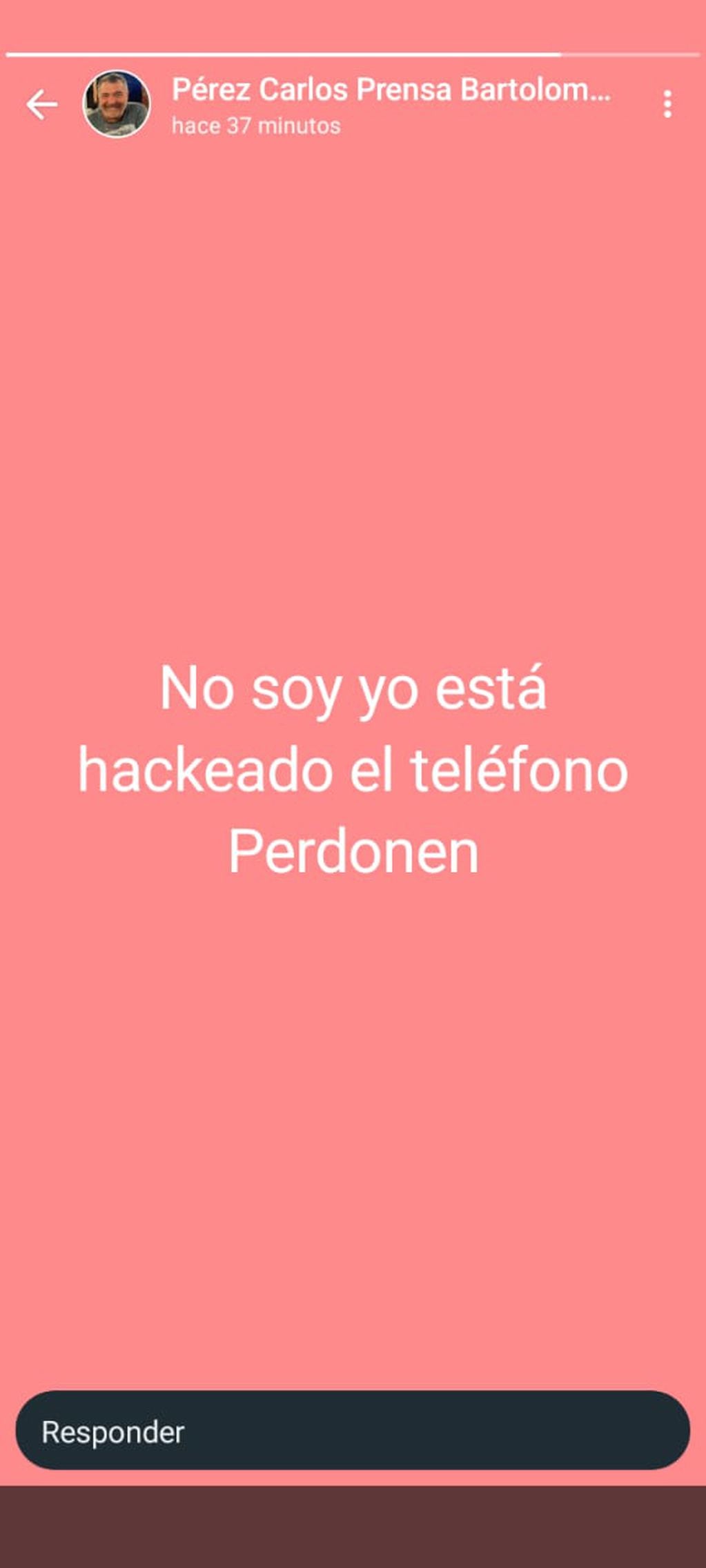 A Carlos Pérez le hackearon el teléfono.