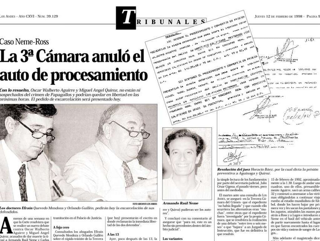 
Una de las novedades del caso contada en una edición de Los Andes de 1998 | Archivo
   