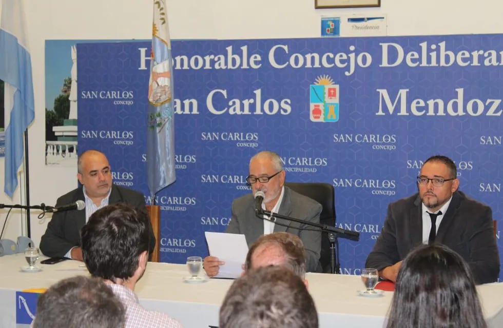Alejandro Morillas, intendente de San Carlos, junto al presidente del Concejo Deliberante, Ariel Mendez. Foto: Municipalidad San Carlos
