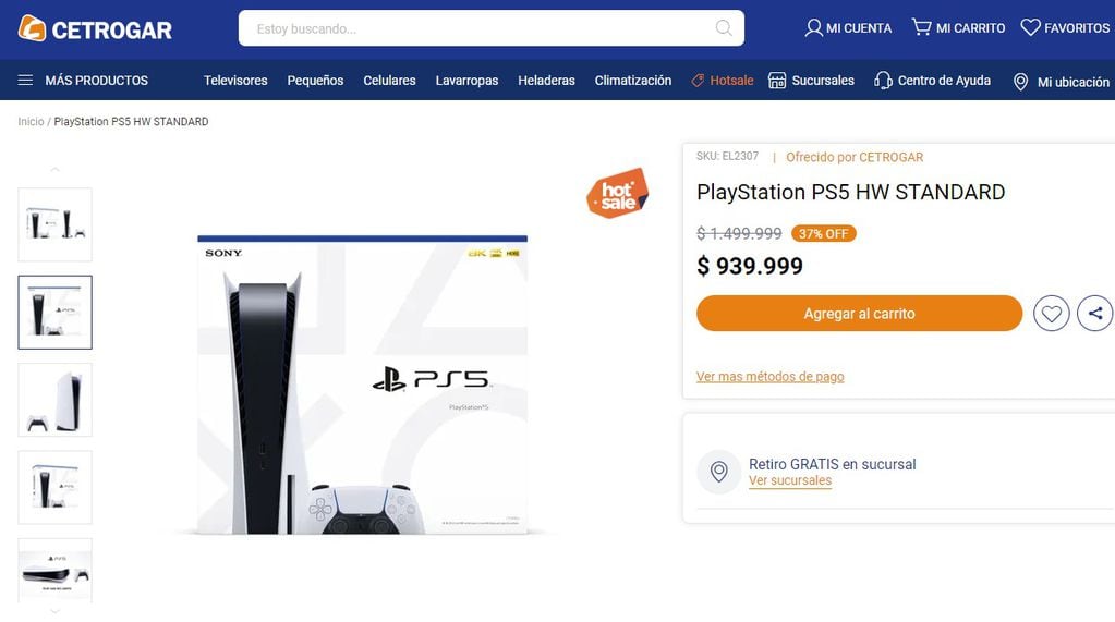 Hot Sale 2024: PlayStation 5 en Cetrogar
