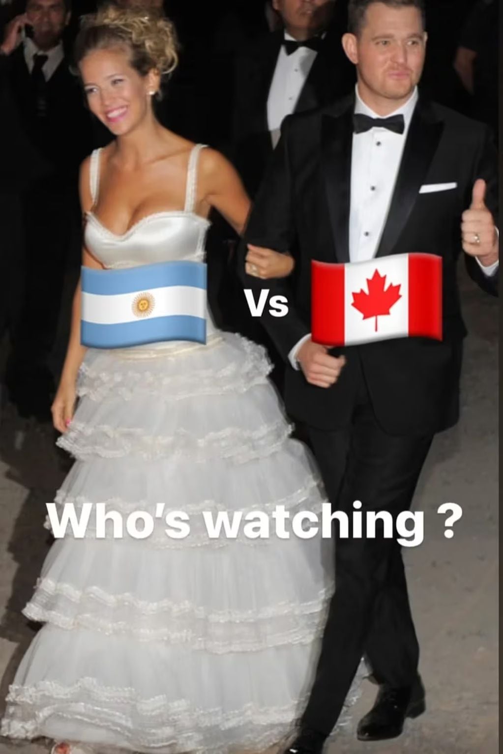 Luisana Lopilato bromeó con el enfrentamiento Argentina - Canadá