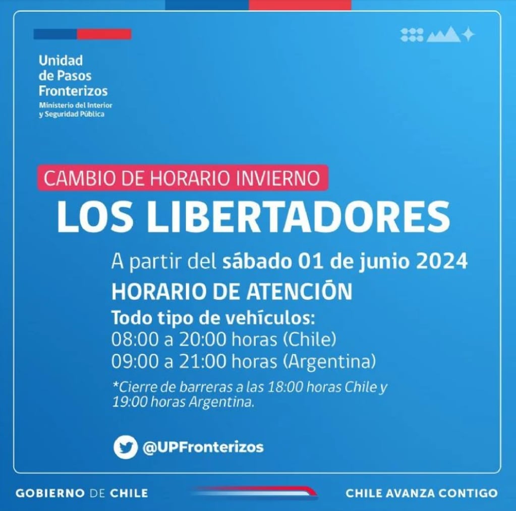 El comunicado del Gobierno de Chile. Imagen: X / @UPFronterizos