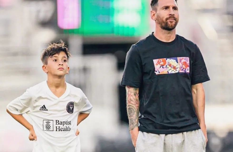 Messi dijo presente en el partido de su hijo Thiago. (foto Prensa Inter Miami)