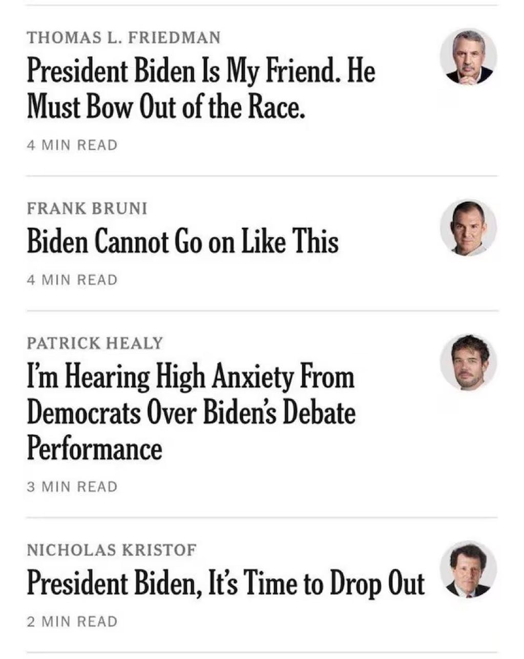 Columnistas The New York Times. Los titulares de la prensa estadounidense tras el debate presidencial de cara a las elecciones / Gentileza La Nación