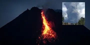 El volcán Monte Marapi del “Cinturón de Fuego” entró en erupción con una columna de cenizas de más de 3.000 metros