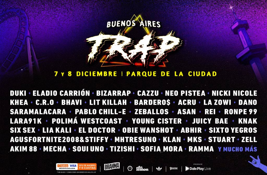 Line up del "Buenos Aires Trap". / Prensa