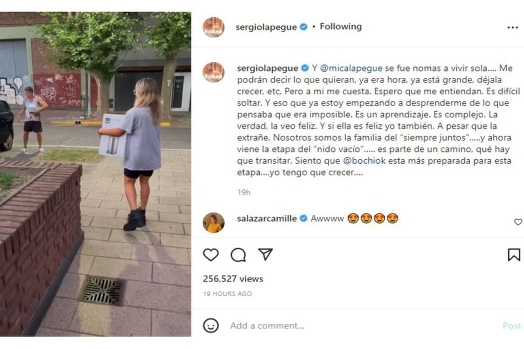 El descargo de Sergio Lapegüe tras la partida de su hija