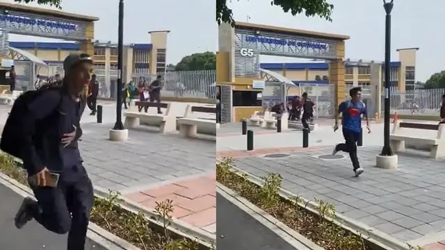 Así huía los estudiantes de la Universidad de Guayaquil tras un ataque armado