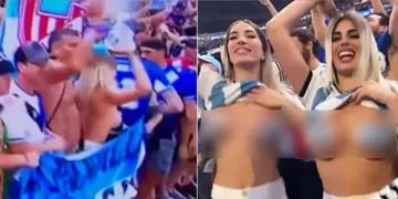 Dos hinchas argentinas que hicieron topless en la final del Mundial de Qatar