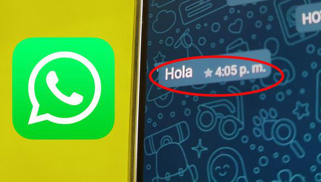Este es el uso de la estrella al lado de los mensajes de WhatsApp. (Web).