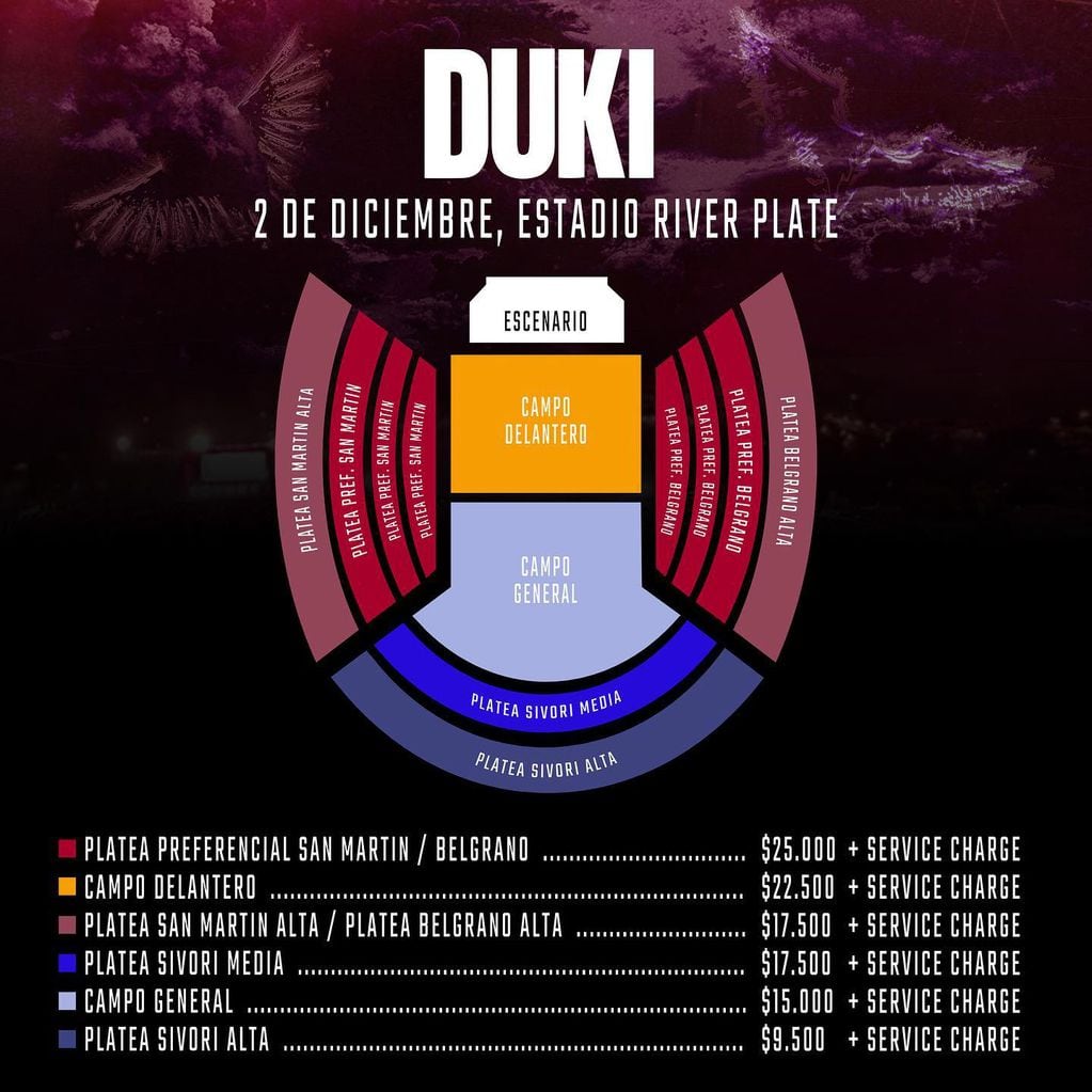 Duki en River: precio de entradas