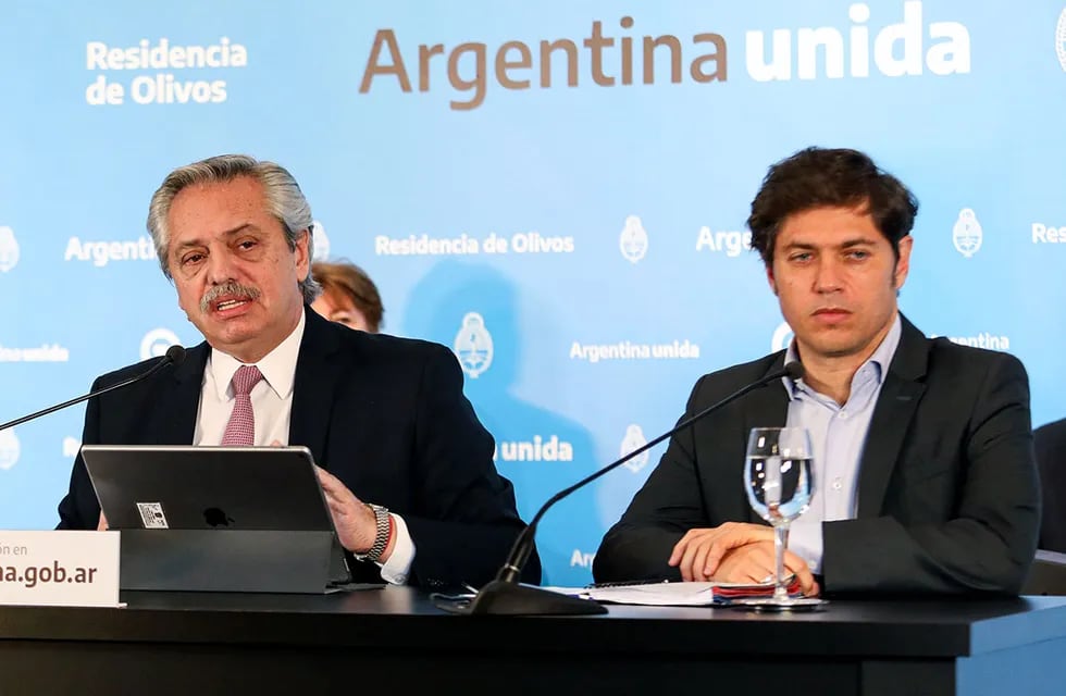 Alberto Fernández junto al gobernado bonaerense Axel Kicillof. / Foto: Presidencia