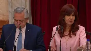 Alberto Fernández y Cristina Kirchner en la apertura de sesiones ordinarias en el Congreso