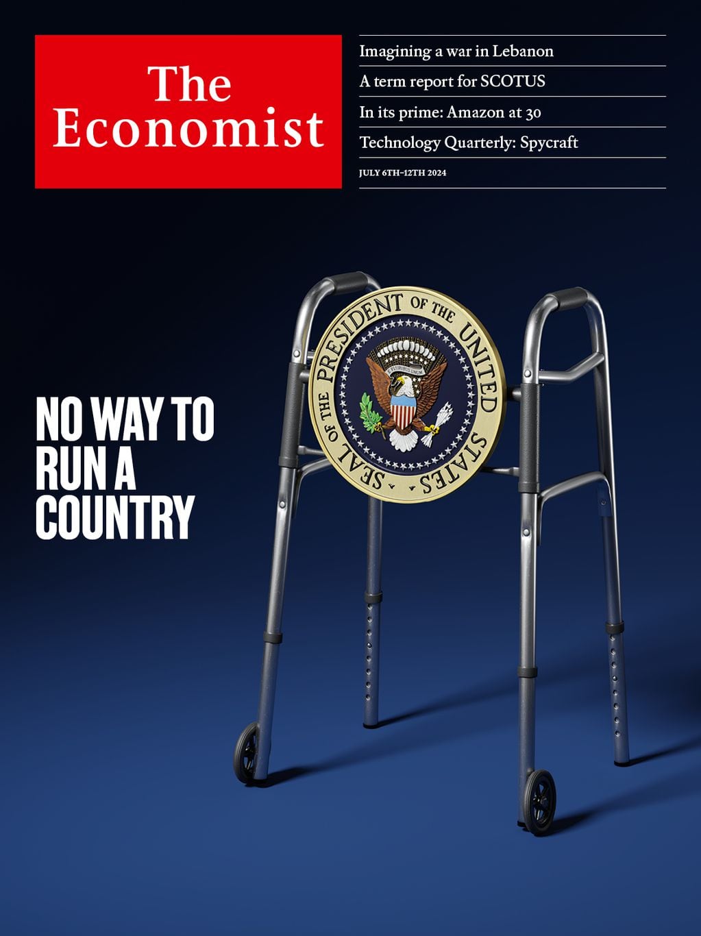 La tapa de The Economist contra la candidatura de Joe Biden.