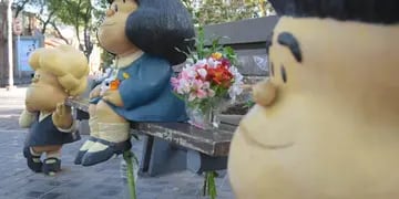 Las esculturas de la historieta Mafalda serán apartados del centro mendocino para su mantenimiento y restauración