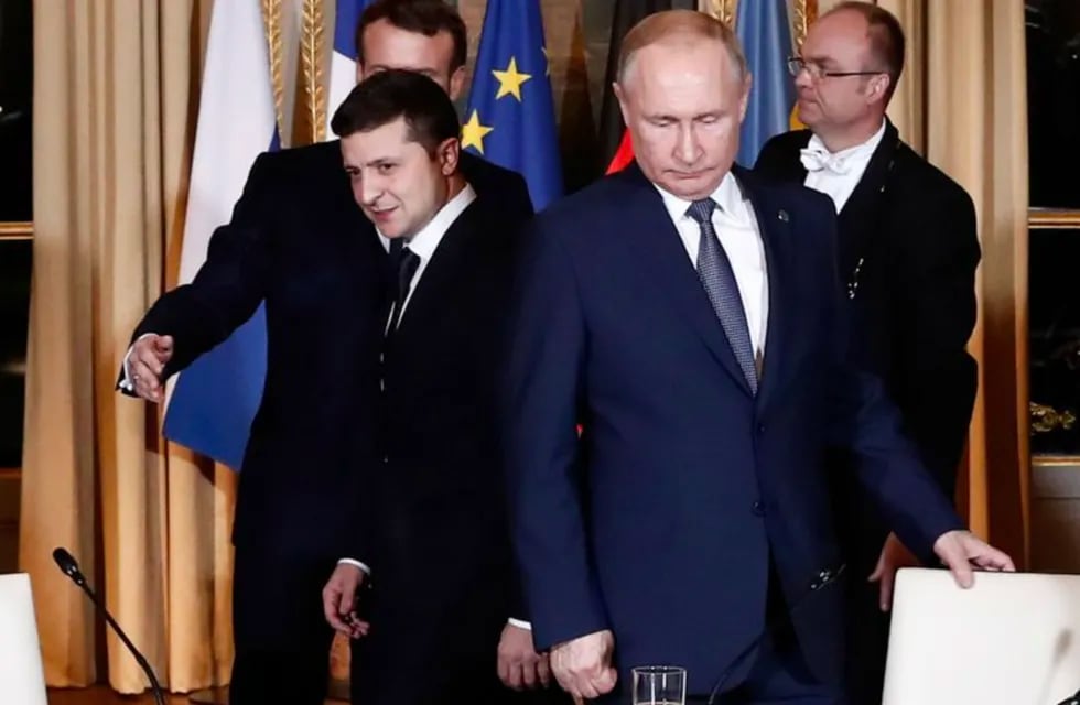 El presidente ruso Vladimir Putin y su par ucraniano, Volodymyr Zelensky