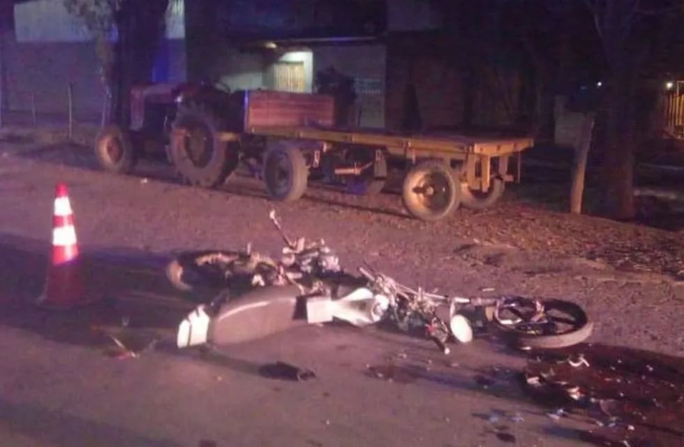 Un motociclista murió tras chocar contra un tractor en Las Heras. Gentileza
