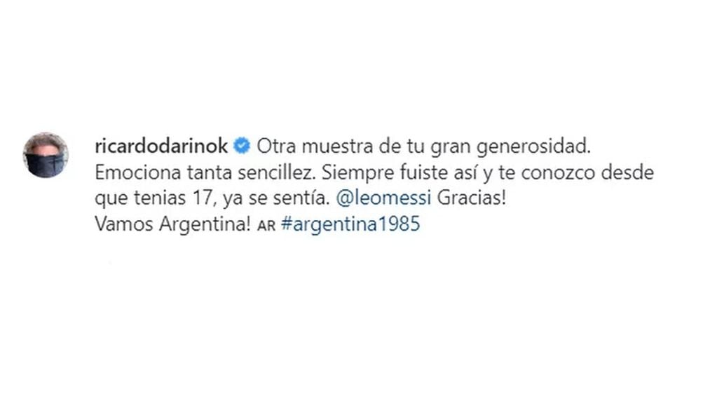 Mensaje de Ricardo Darín a Messi.
