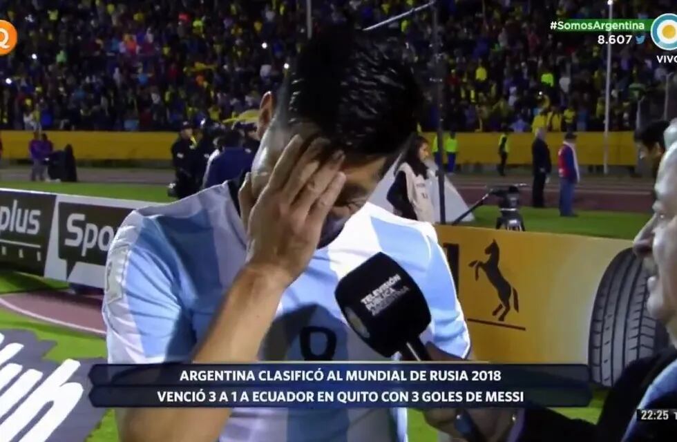 El mendocino Enzo Pérez se emocionó hasta las lágrimas tras la clasificación argentina