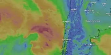 Ciclón extratropical en Chile: cuándo y a qué zonas de Argentina podría afectar (Captura Windy)