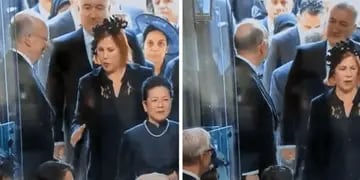Video: el papelón que pasó la esposa del embajador argentino en el Reino Unido mientras asistía al funeral de Isabel II