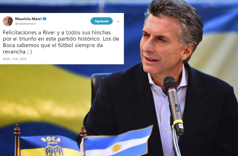 El guiño de Macri a Boca tras felicitar a River por el triunfo en la Libertadores