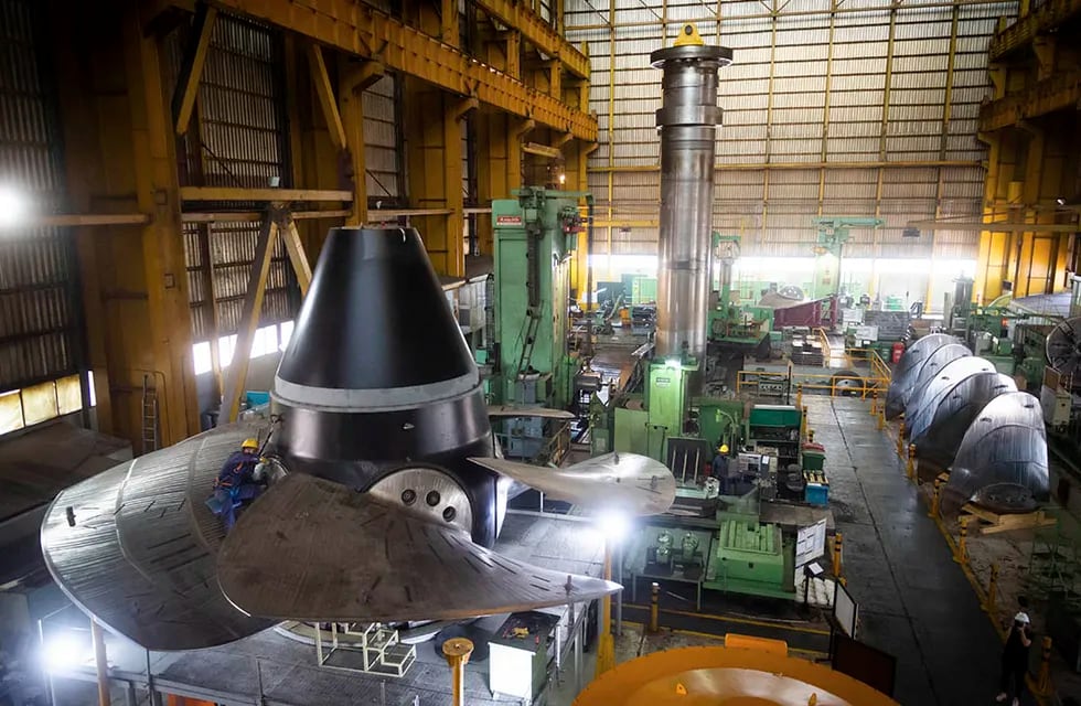 En 2019, Impsa celebró la fabricacion de la turbina número 200, que sería destinada a la Represa Yacyreta.  Foto: Ignacio Blanco / Los Andes
