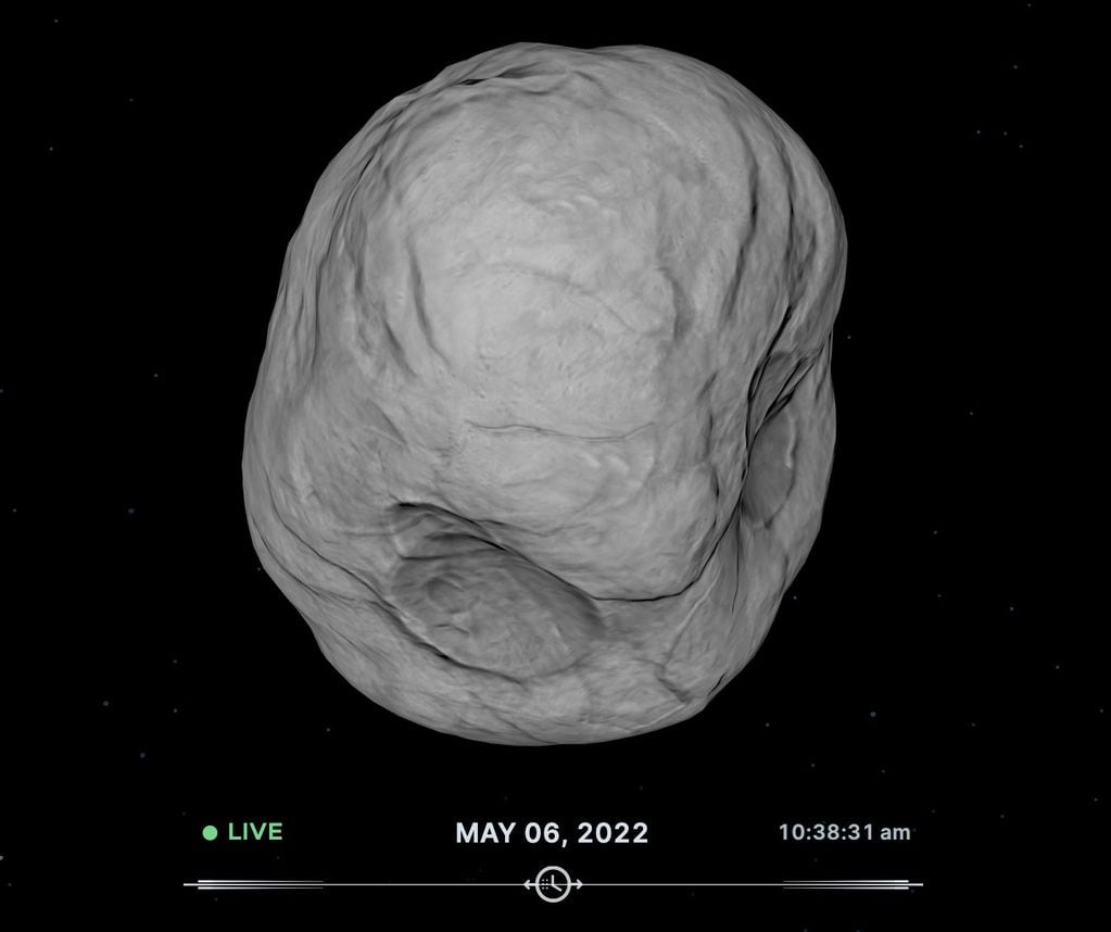 La NASA publicó esta imagen sobre el asteroide 2009 FJ1. Su trayectoria se puede seguir por la web de la agencia estadounidense. Foto: NASA